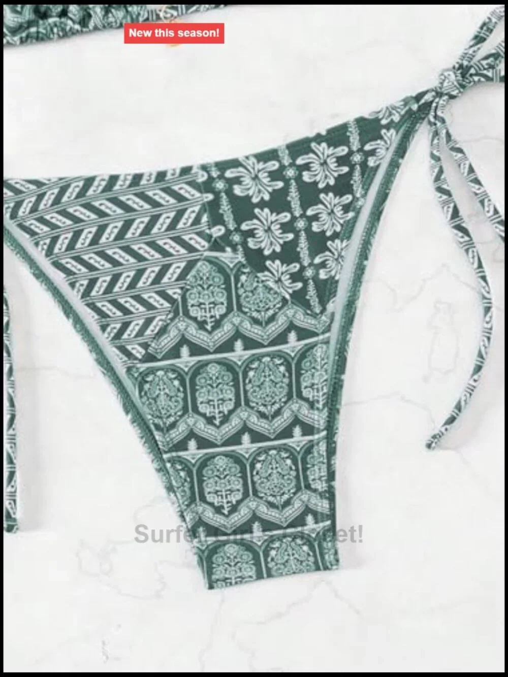 Women's 2 Piece Floral Print Geometric Halter String Triangle Bikini Set Beach